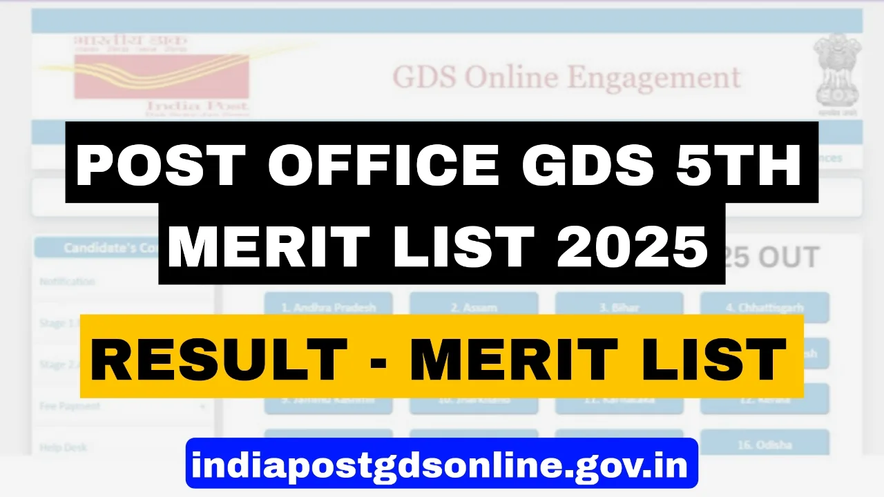 Post office GDS 5th Merit List 2025